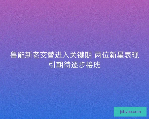 鲁能新老交替进入关键期 两位新星表现引期待逐步接班